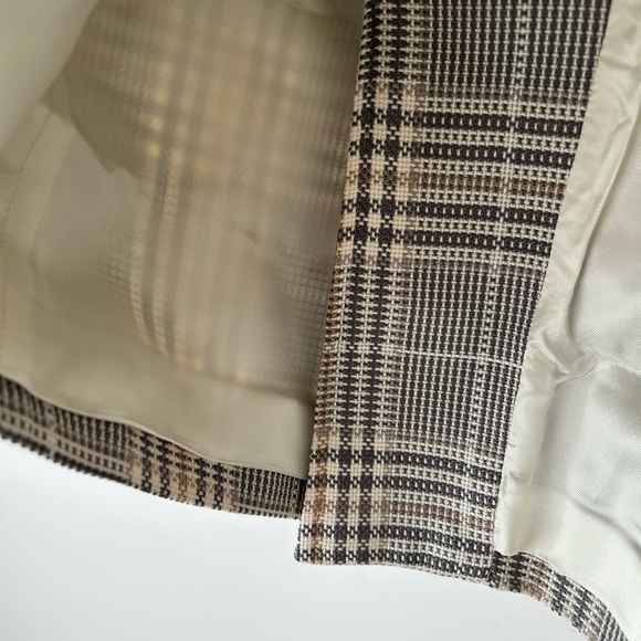 Acne Studios Beige Plaid Cotton Mini Wrap Skirt S - Picture 10 of 16